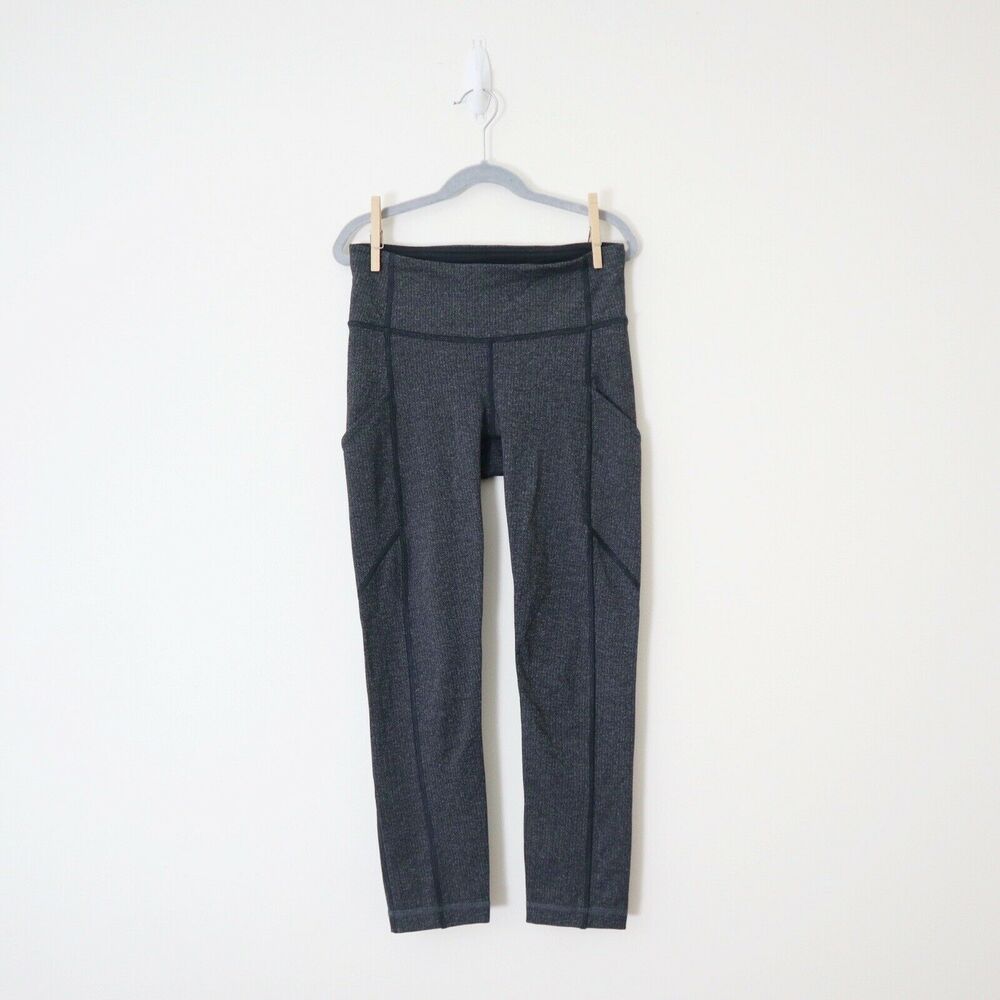 Lululemon Size 2 Speed Tight IV Giant Herringbone Gray Crop Leggings - Picture 1 of 10